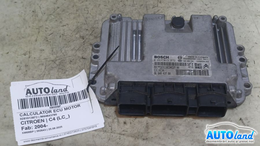 Calculator Ecu Motor 9664843780 0281013872 Citroen C4 LC 2004