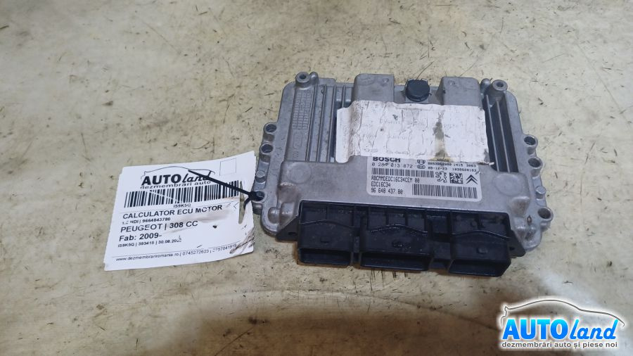 Calculator Ecu Motor 9664843780 1.6 HDI Peugeot 308 CC 2009