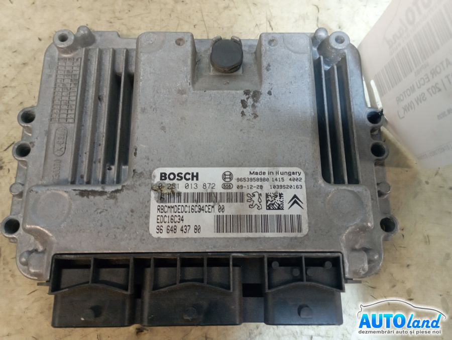 Calculator Ecu Motor 9664843780 Peugeot 207 SW WK 2007