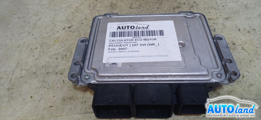 Calculator Ecu Motor 9665291180 0261s04009 Peugeot 207 SW WK 2007
