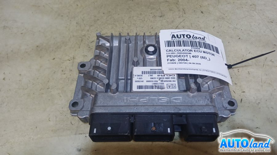 Calculator Ecu Motor 9665465580 2.0 HDI Peugeot 407 6D 2004