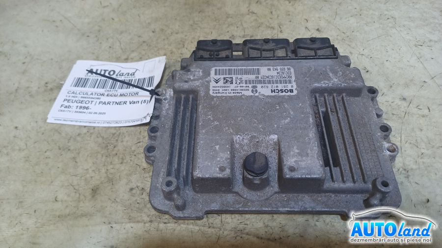Calculator Ecu Motor 9665594380 1.6 HDI Peugeot PARTNER Van 5 1996