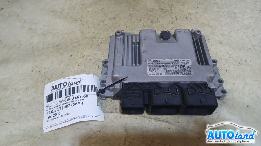 Calculator Ecu Motor 9666934280 1.6 Benz Nfu 0261s05626 Peugeot 307 3A/C 2000