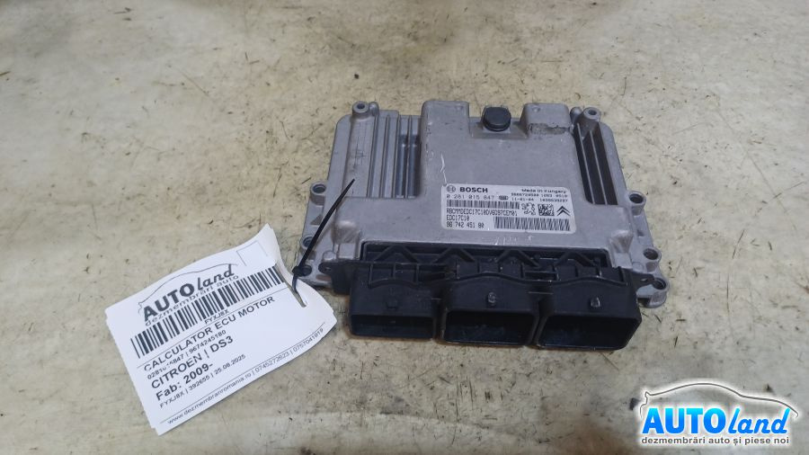 Calculator Ecu Motor 9674245180 0281015847 Citroen DS3 2009