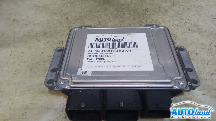 Calculator Ecu Motor 9675495080 0261s06472 Citroen C3 II 2009