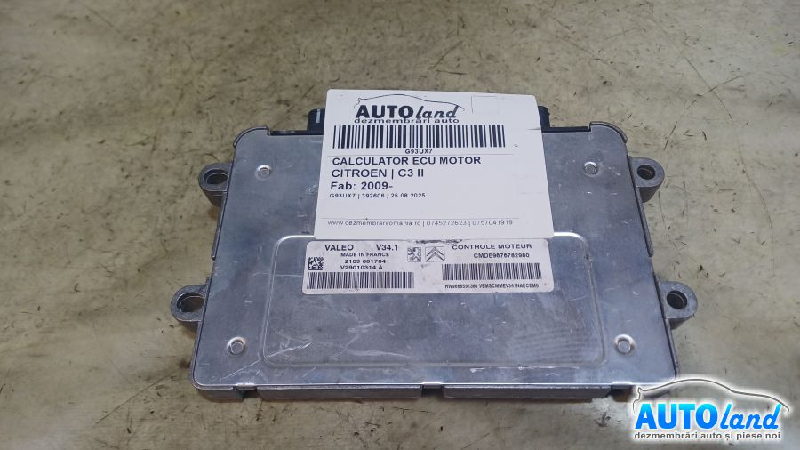 Calculator Ecu Motor 9676782980 Citroen C3 II 2009