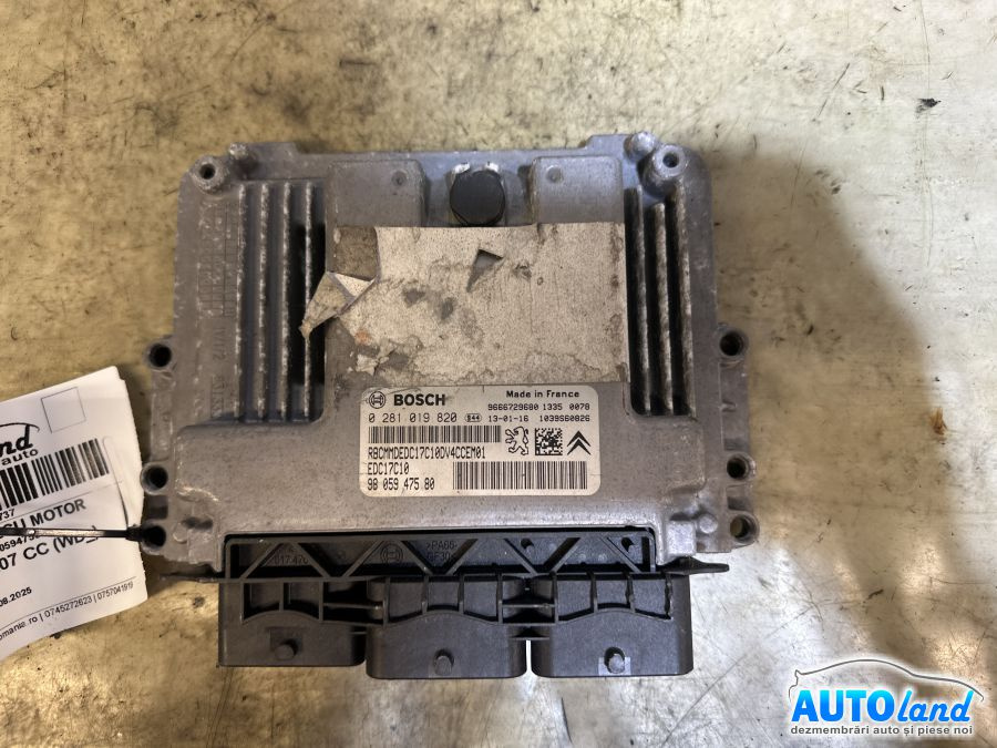 Calculator Ecu Motor 9805947580 1.6 HDI 0281019820 Peugeot 207 CC WD 2007