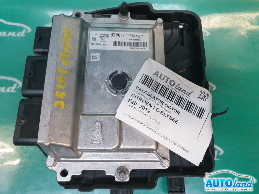 Calculator Ecu Motor 9811545080 1.2 B,hm01,2017 Citroen C-ELYSEE 2012