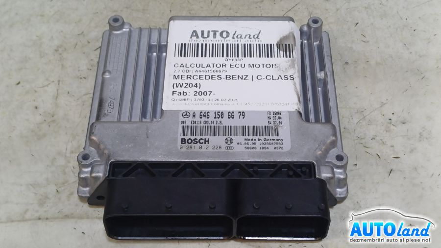 Calculator Ecu Motor A6461506679 2.2 CDI Mercedes-Benz C-CLASS W204 2007
