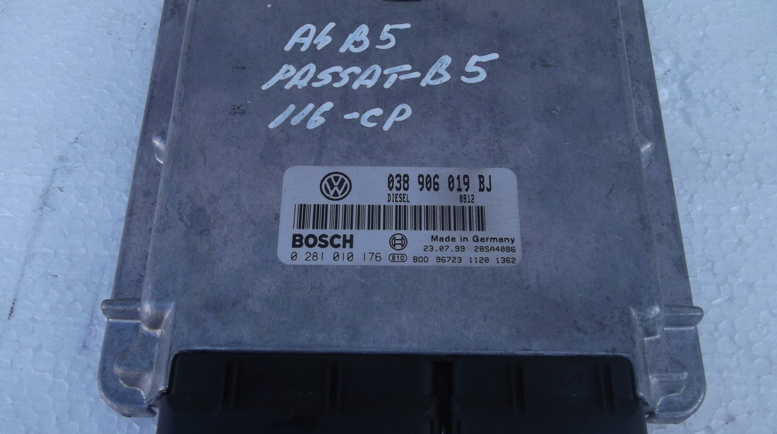 Calculator ECU passat b5 1.9 tdi 85 kw 116 cp cod 038906019BJ   0281010176