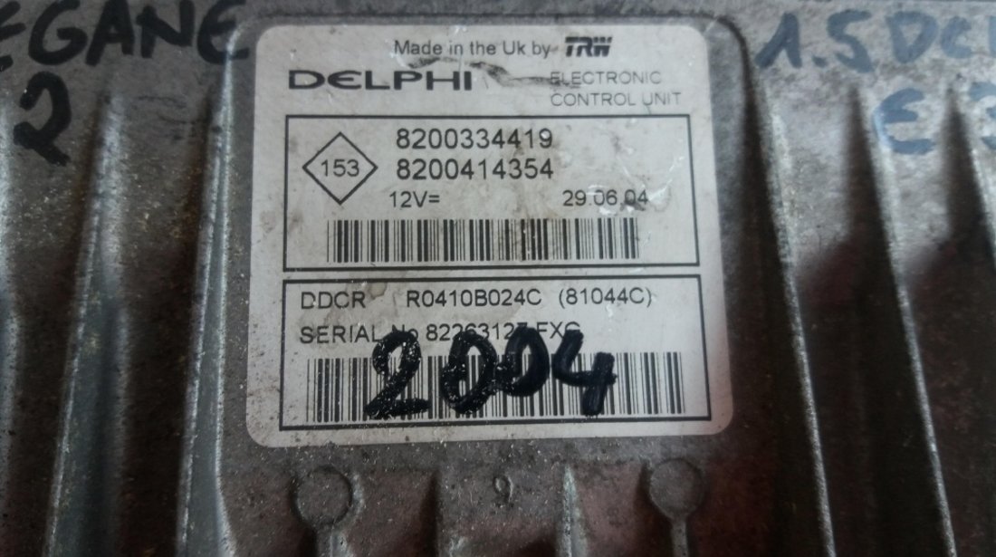 Calculator ecu renault megane 2 1.5 dci 2004-2010 8200334419 8200414354