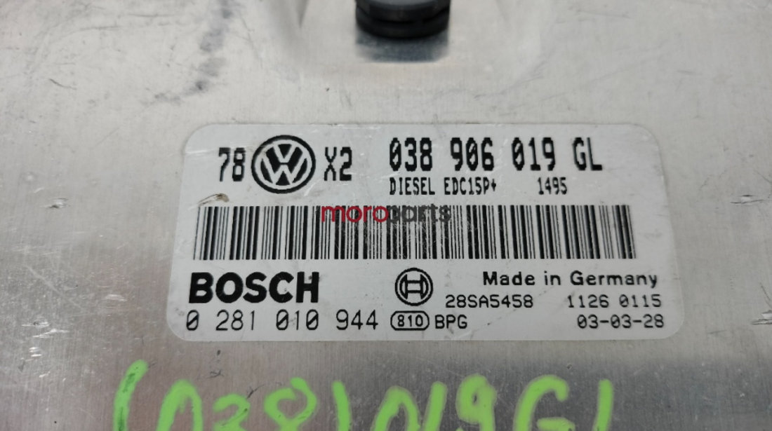 Calculator ECU Volkswagen Passat B5 1.9 TDI AVB 038906019GL OEM 038906019GL