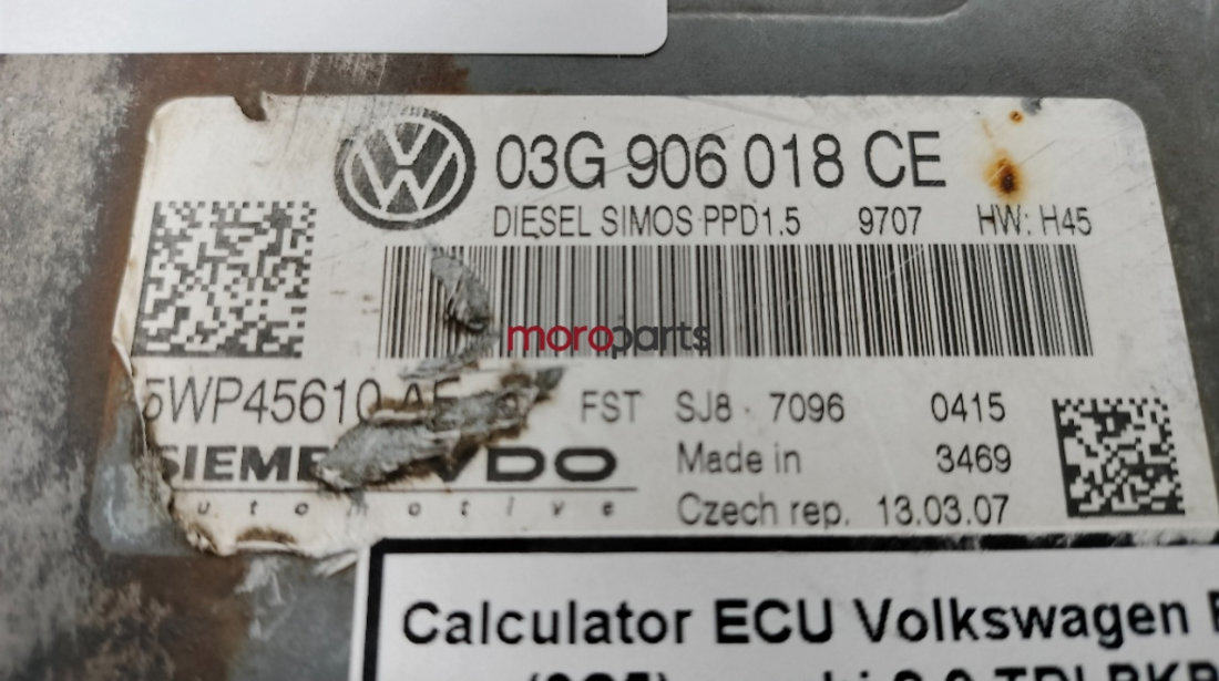 Calculator ECU Volkswagen Passat B6 (3C5) combi 2.0 TDI BKP 2007 OEM 03G906018CE