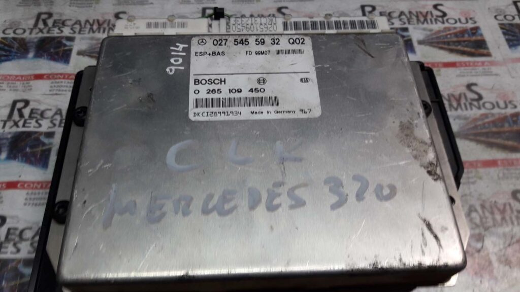 Calculator ESP+BAS BOSCH MERCEDES-BENZ MERCEDES-BENZ -CUALQUIER MODELO- 027 545 59 32 / 0275455932 / 0 265 109 450 / 0265109450027 545 59 32 / 0275455932 / 0 265 109 450 / 0265109450
