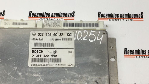 Calculator ESP BAS BOSCH MERCEDES-BENZ W168 0 265 109 449 / 0265109449 / 027 545 60 32 / 02754560320...