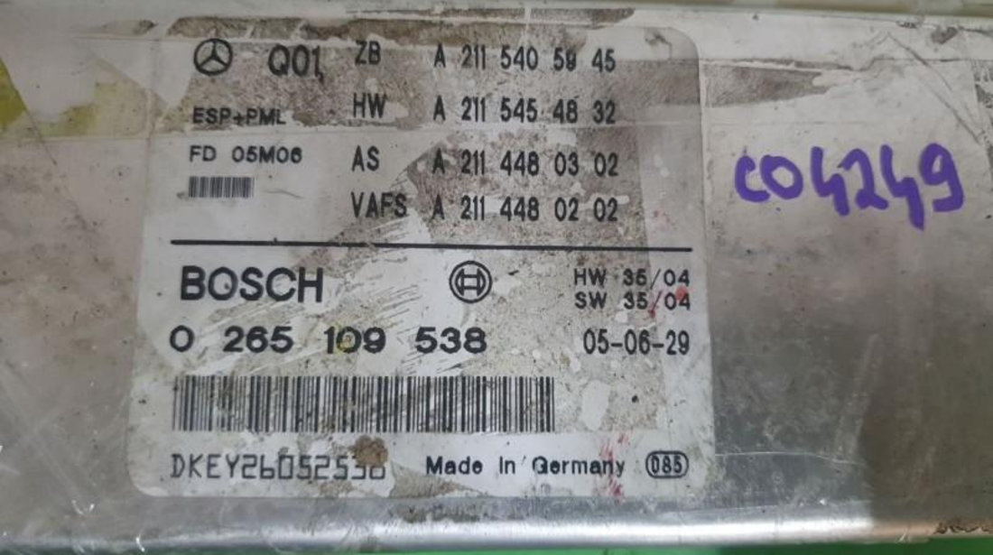 Calculator esp Mercedes E-Class (2002->) [W211] 0265109538