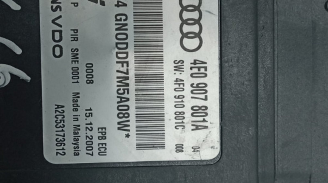 Calculator frana de mana 4f0907801a Audi A6 4F/C6 [2004 - 2008]