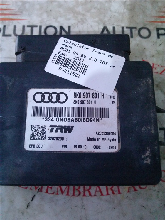 Calculator frana de mana AUDI A4 B8 2.0 TDI an fabr. 2011