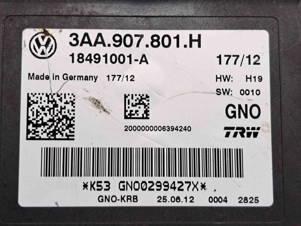 Calculator frana de mana Volkswagen Tiguan (5N) [Fabr 2007-2016] 3AA907801H 2.0 TDI CFFB 103KW / 140CP