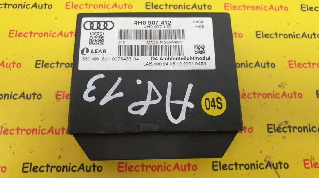 Calculator Lumina Ambientala Audi A8 3.0TDi, 4H0907412