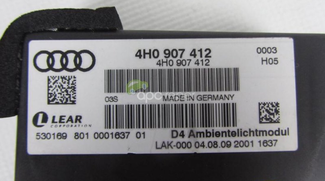 Calculator Lumini Ambientale Audi A8 4H Ambilight 4H0907412