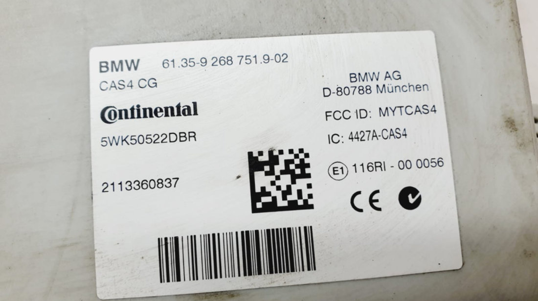 Calculator modul 5wk50522dbr 4427a-cas4 BMW Seria 5 F11 [2009 - 2013] 535i 3.0 benzina N55B30A