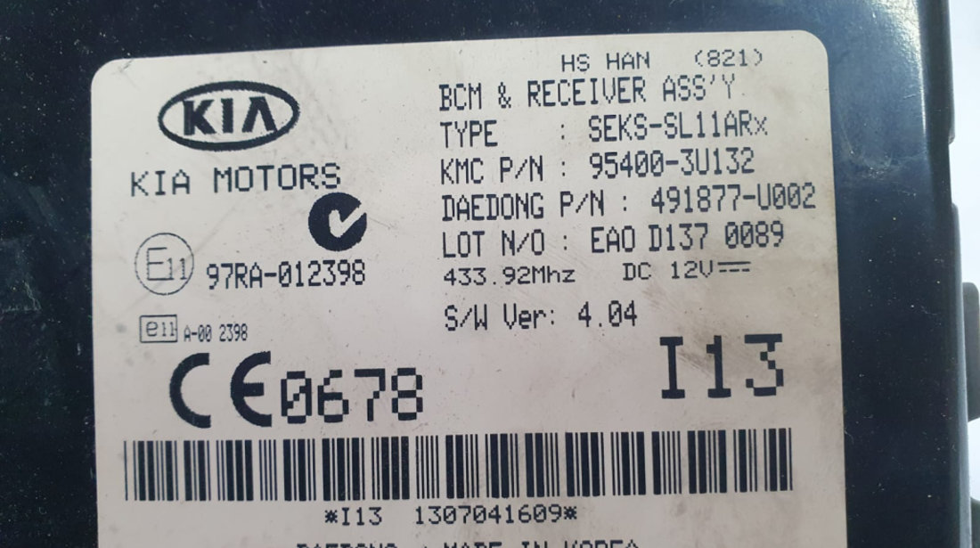 Calculator modul 95400-3u132 Kia Sportage 3 [2010 - 2014] 2.0 crdi D4HA