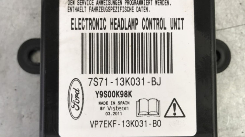 Calculator modul afs Ford Mondeo MK4 Facelift 2.2 TDCi Durashift , 200cp sedan 2011 (7S7113K031BJ)