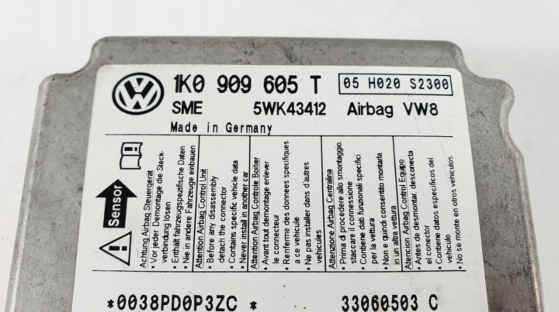 Calculator modul airbag 1k0909605t Volkswagen VW Golf 5 [2003 - 2009]