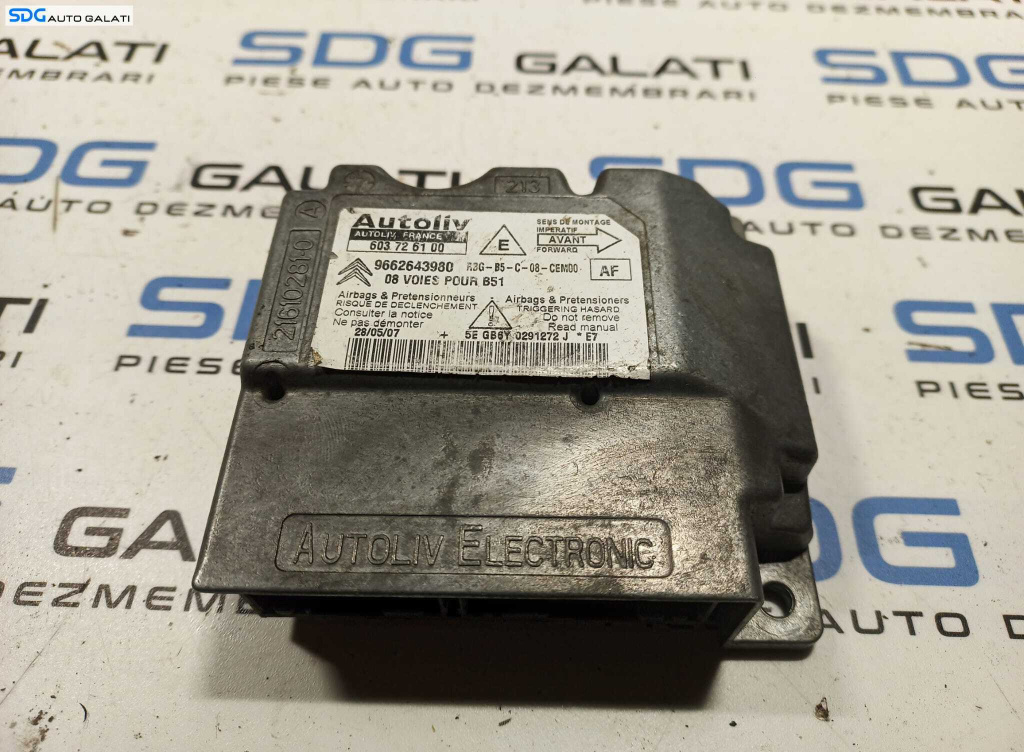 Calculator Modul Airbag Citroen C4 2004 - 2011 Cod 9662643980 [L0680]