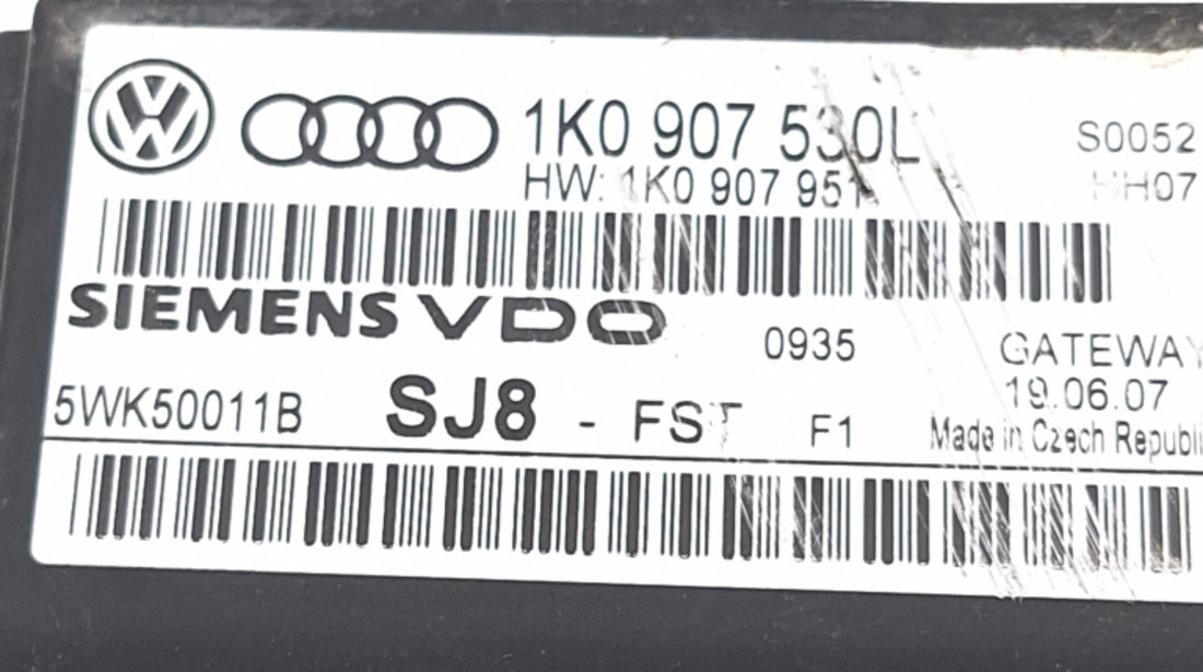 Calculator / Modul Audi A4 B6 (8E) 2000 - 2004 1K0907530L, 1K0 907 530 L, 1K0907951, 1K0 907 951, 5WK50011B