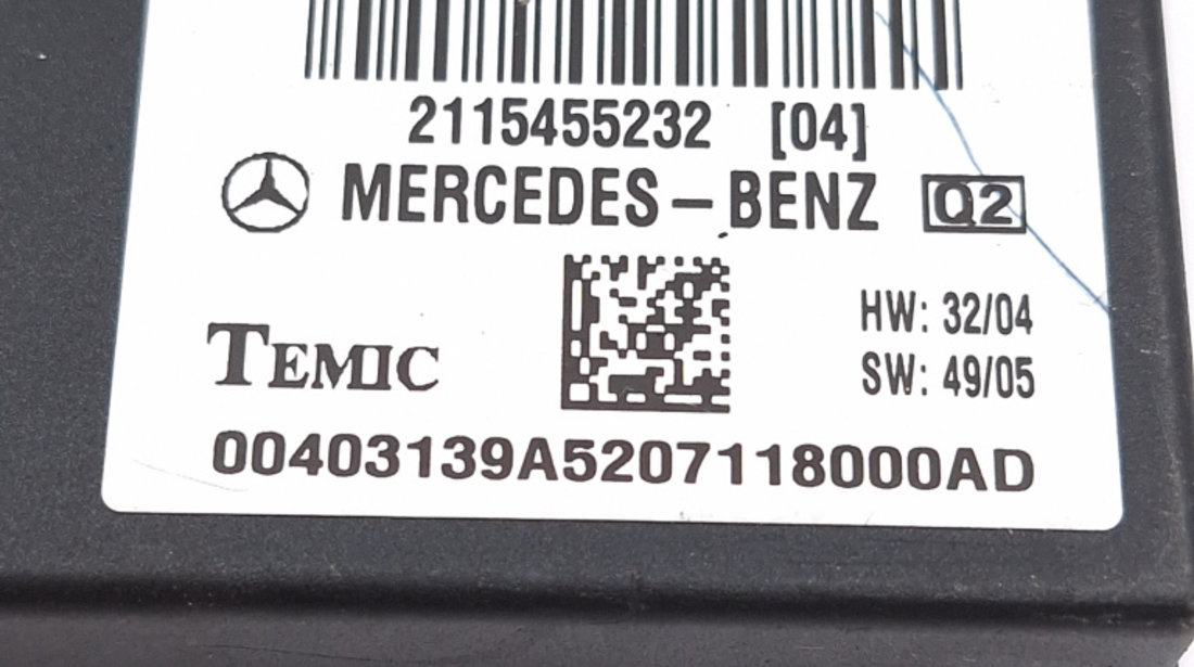 Calculator / Modul BCM Mercedes-Benz E-CLASS (W211) 2002 - 2009 Motorina A2115455232, 2115455232