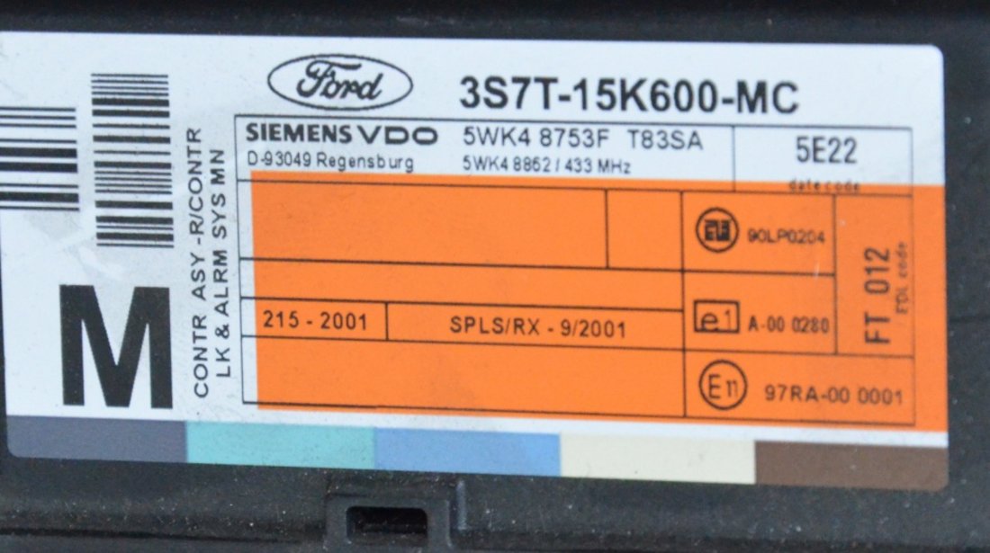 Calculator modul confort Ford Mondeo MK3 / 3S7T15K600MC