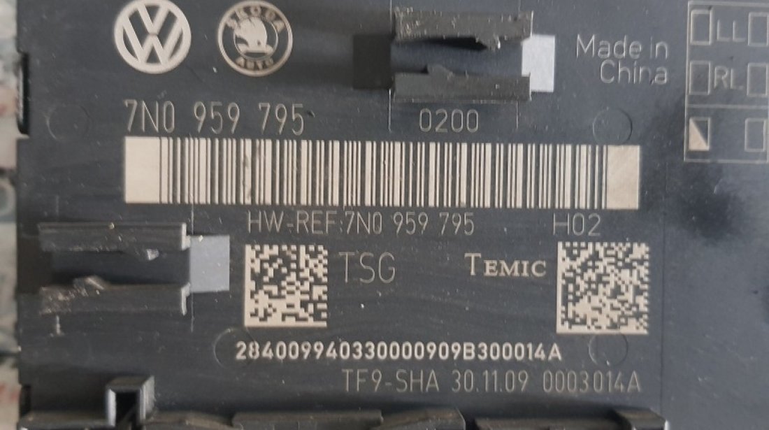 Calculator / Modul confort usa stanga spate Skoda Yeti 7n0959795