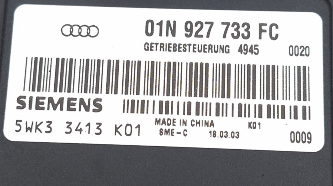 Calculator Modul Cutie De Viteze VW PASSAT B5, B5.5 1996 - 2005 Motorina 5WK33413K01, 01N927733FC, 49450020