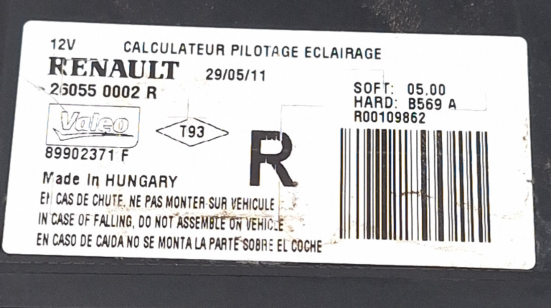 Calculator / Modul Far / LCM Renault LATITUDE (L70) 2010 - Prezent Motorina 260550002R, 26055 0002 R, 89902371F