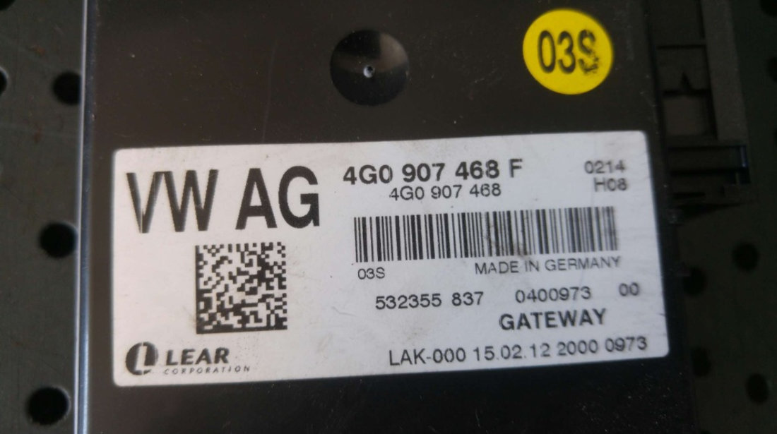 Calculator modul gateway audi a6 c7 4g 4g0907468f