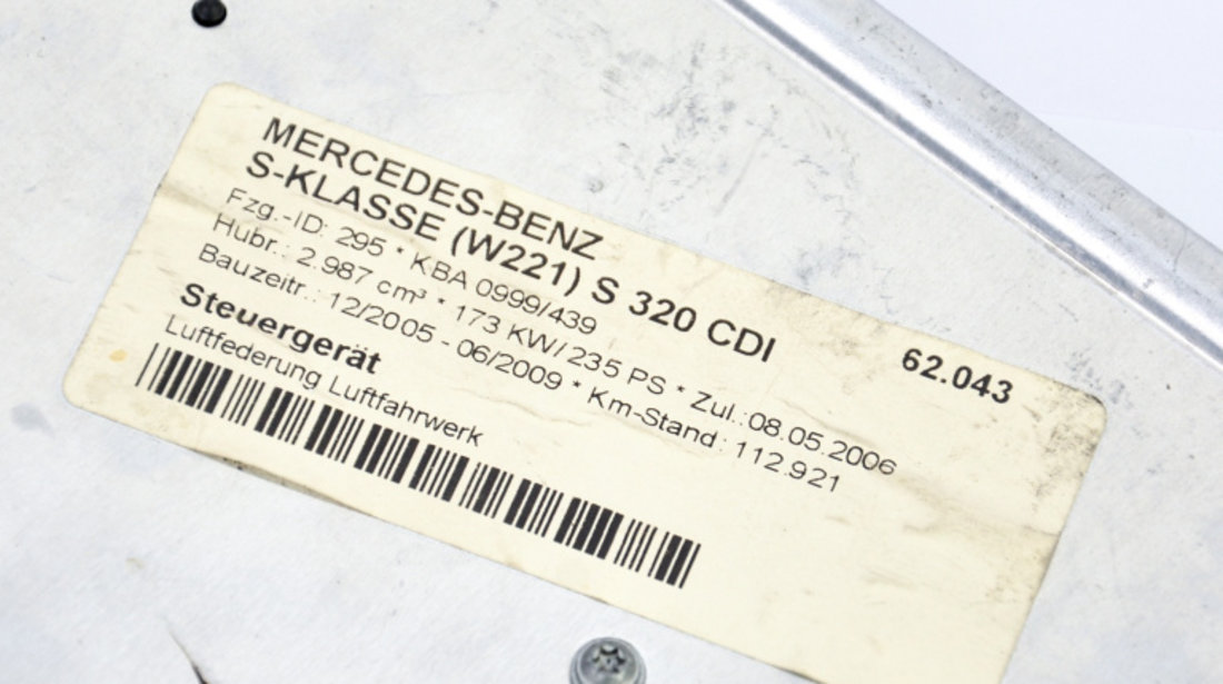 Calculator Modul Suspensie Mercedes-Benz S-CLASS (W221) 2005 - 2013 Motorina A2215408245, A2215450032, A2214422102, A2C53164734