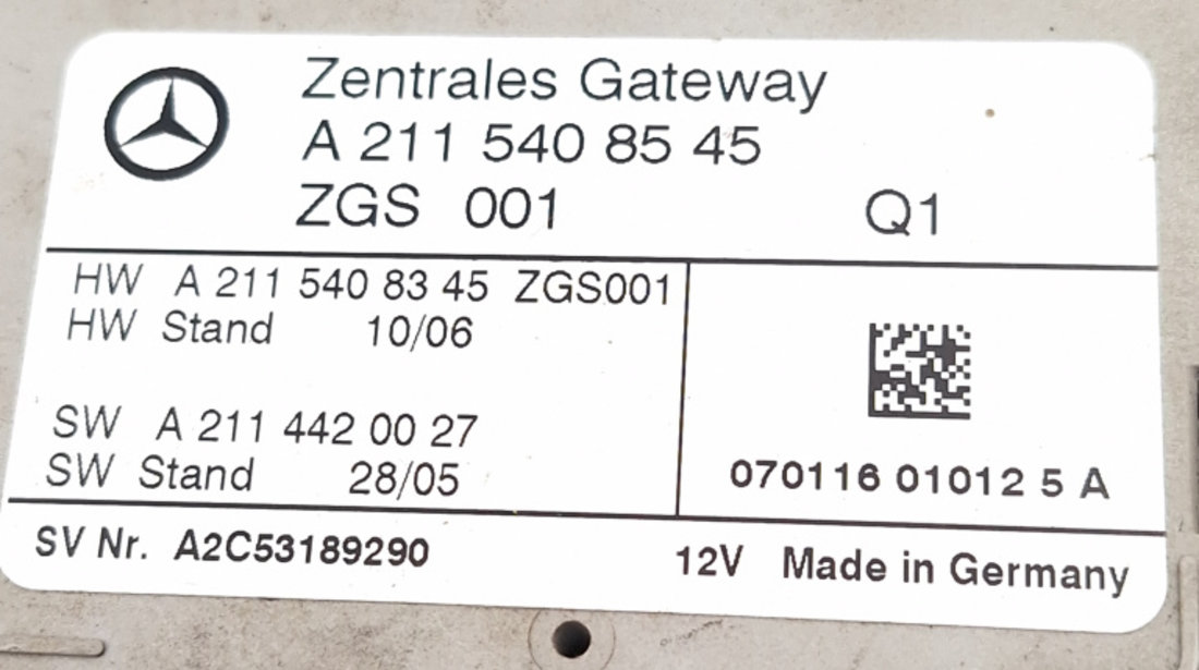 Calculator / Modul Usa / Portiera Mercedes-Benz E-CLASS (W211) 2002 - 2009 Motorina A2115408545, A 211 540 85 45, A2115408345, A 211 540 83 45, A2114420027, A 211 442 00 27