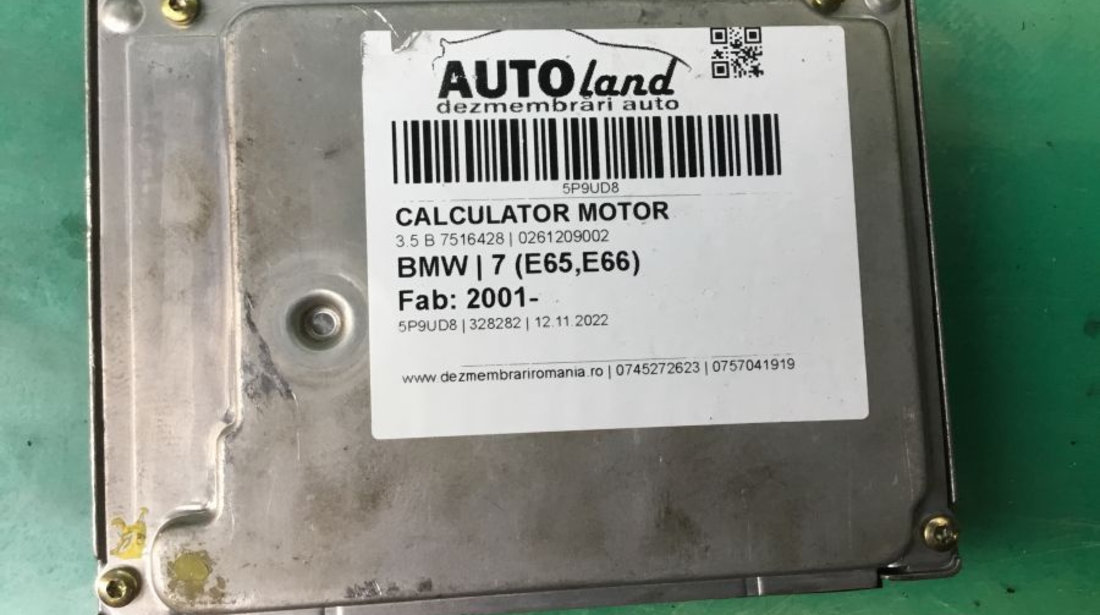 Calculator Motor 0261209002 3.5 B 7516428 BMW 7 E65,E66 2001