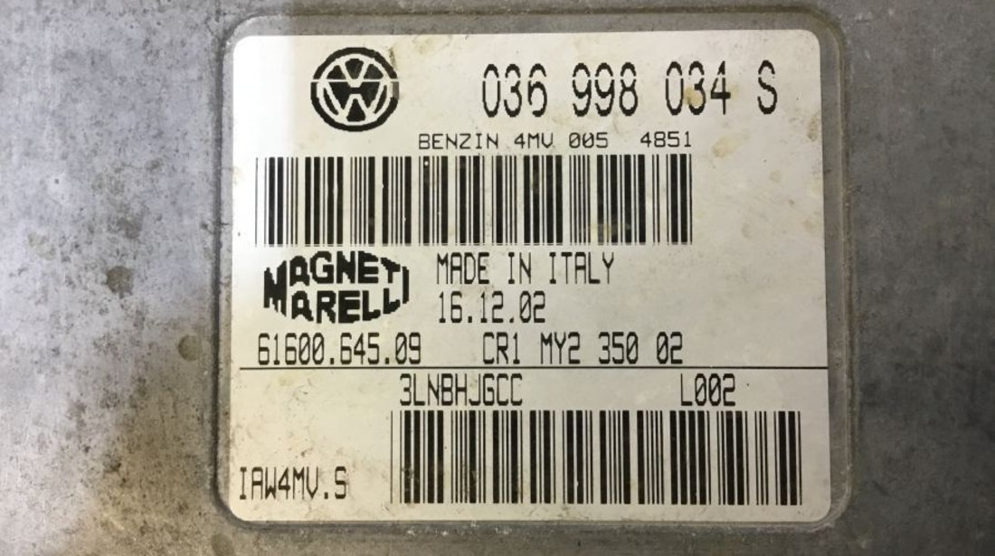 Calculator Motor 036998034s Benzina Volkswagen POLO 9N 2001