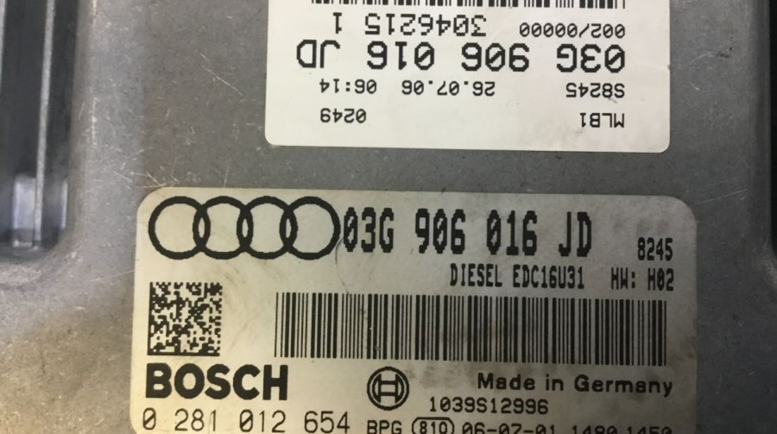 Calculator Motor 03g906016jd 0281012654 Audi A4 8EC 2004-2008