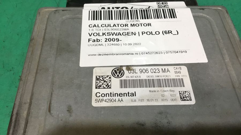 Calculator Motor 03l906023ma 1.6 TDI Volkswagen POLO 6R 2009