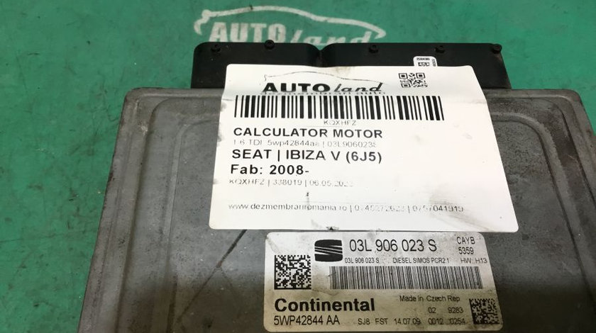 Calculator Motor 03l906023s 1.6 TDI, 5wp42844aa Seat IBIZA V 6J5 2008