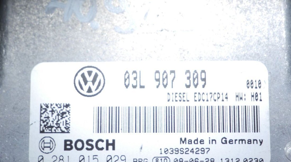 Calculator motor  03L907309, 0281015029, Vw Passat b6 2.0tdi