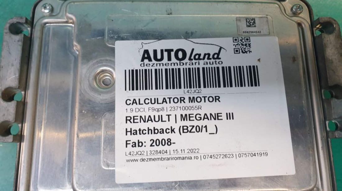 Calculator Motor 237100055r 1.9 DCI, F9qp8 Renault MEGANE III Hatchback BZ0/1 2008