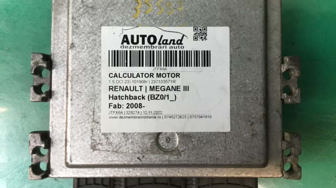 Calculator Motor 237103571r 1.5 DCI 237101908r Renault MEGANE III Hatchback BZ0/1 2008