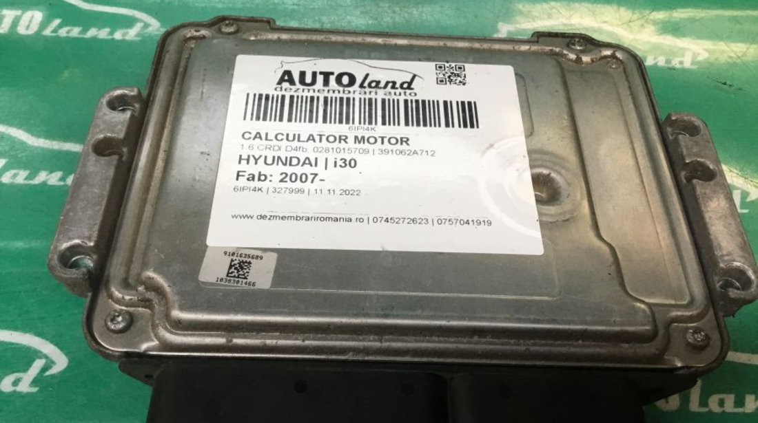 Calculator Motor 391062a712 1.6 CRDI D4fb, 0281015709 Hyundai i30 2007