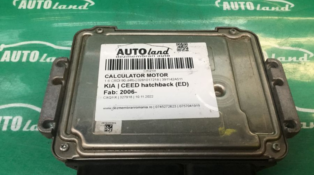 Calculator Motor 391142a511 1.6 CRDI 90,d4fb-l,0281017218 Kia CEED hatchback ED 2006