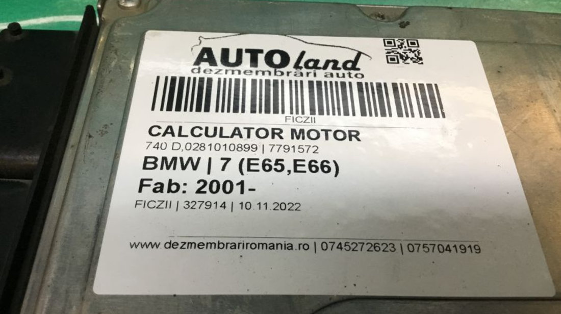 Calculator Motor 7791572 740 D,0281010899 BMW 7 E65,E66 2001